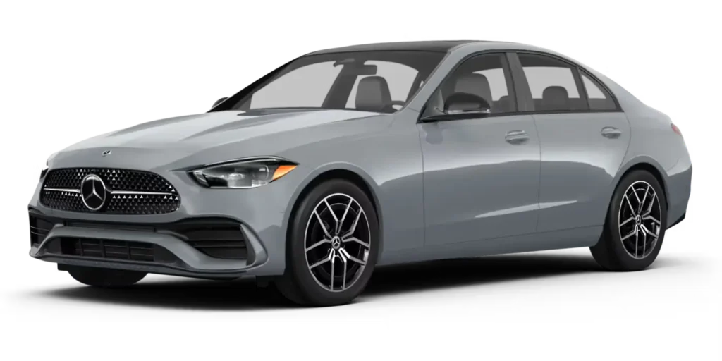 2025-Mercedes-Benz-C-Class-silver-full_color-driver_side_front_quarter