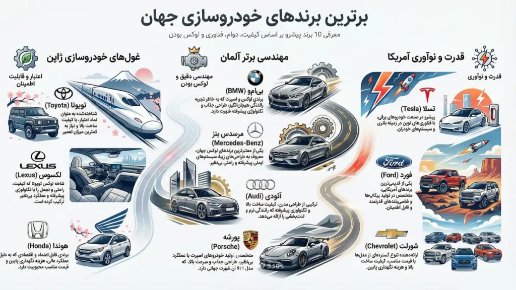 بررسی بهترین برندهای خودرو در جهان